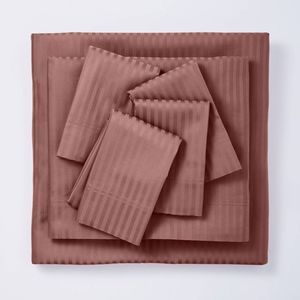 Full 6pc 400 Thread Count Damask Solid Sheet Set Mauve - Threshold Signatur